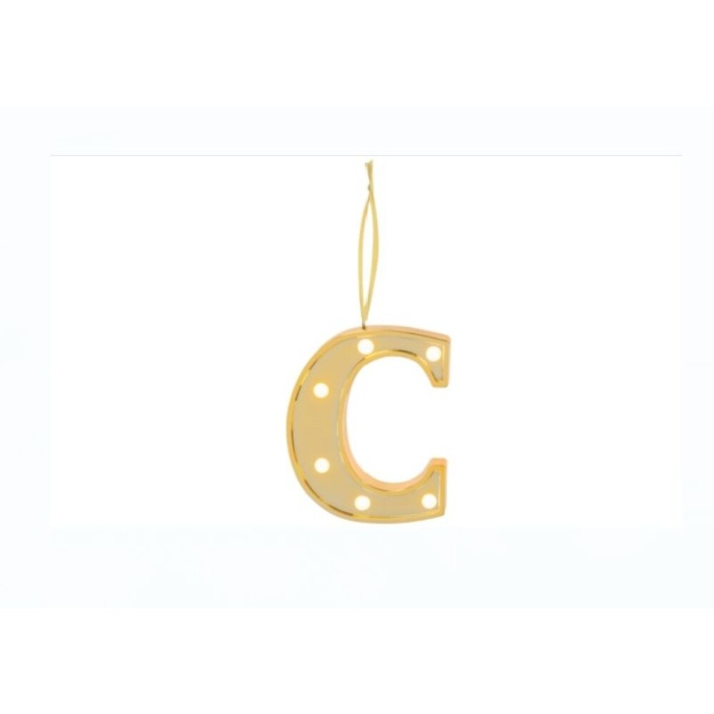 Ganz LED Light up Marquee Initial Ornaments Letters – Gold/C